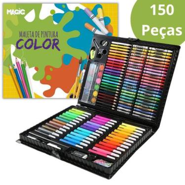 Imagem de Estojo Maleta Escolar Pintura Infantil 150 Peças Color - Magic