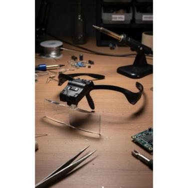 Imagem de Lupa De Cabeça LED 3.5x c/ 5 Lentes Amplia Detalhes - Congratulations 