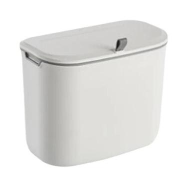 Imagem de Lixeira Grande De Parede 7L 9L Com Tampa Para Cozinha, Banheiro, Lavab