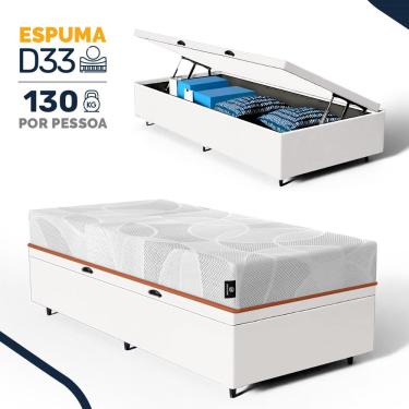 Imagem de Cama Box Baú com Colchão de Espuma D33 Enrolado Sonno Full - Umaflex Solteiro 88cm