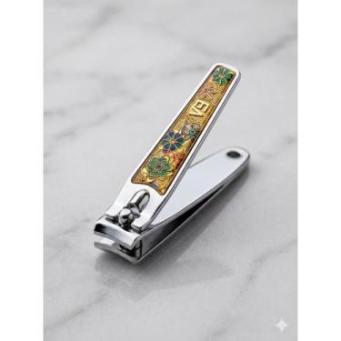 Imagem de Cortador de unha inox decorado profissional com lixa embutida estampas