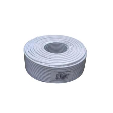 Imagem de Cabo Coaxial Bedinsat RG59 67% 100m para TV a Cabo e CFTV com Malha 67% Revestimento em PVC Branco