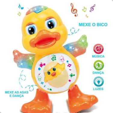 Imagem de Brinquedo Infantil Pato Dançarino Musical Que Anda com Luzes e Movimentos Interativos Amarelo OEM