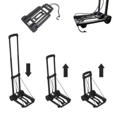 Imagem de Carrinho de Carga Dobrável Plataforma de Mão com 2 Rodas para Transporte Até 40 kg Leve...