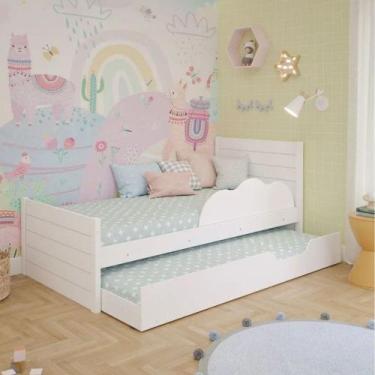 Imagem de Bicama Infantil em MDF Elza Permobili com 2 Colchões Gazin, Branco com