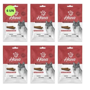 Imagem de Kit c/ 6 petiscos hana sticks p/ cães articular care - 100g