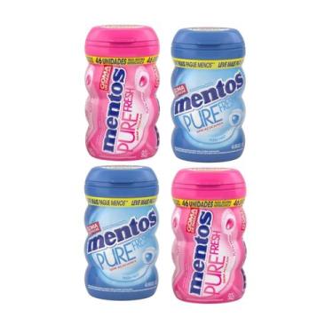 Imagem de Kit Chiclete Mentos Pure Fresh Tutti Frutti E Mint - 4 Potes 92g