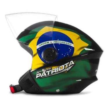 Imagem de Capacete Aberto Patriota New Three Elite Pro Tork Brasil, PRETO, 56