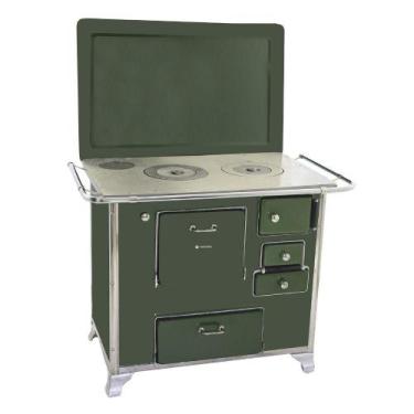 Imagem de Fogão a Lenha Tradicional 02 Venâncio Gabinete com Tampa Verde