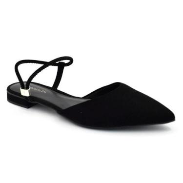 Imagem de Sapatilha Slingback Feminina Cazzualen 79065, Preto, 35