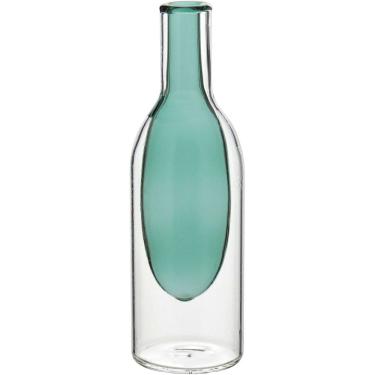 Imagem de VASO DECORATIVO ENFEITE PLANTA GARRAFA VIDRO 15x5x5cm VERDE