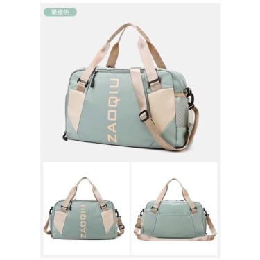 Imagem de Bolsa Mala Fitness Esportiva de Viagem com Divisão Seca e Molhada Impermeável Verde OEM