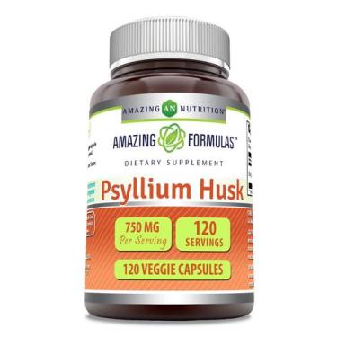 Imagem de Suplemento Amazing Formulas Psyllium Husk 750 mg 120 cápsulas - Amazin