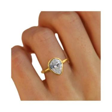 Imagem de Anel Oval Feminino Em Prata Esterlina 925 Com Zircônia, Joia Delicada 