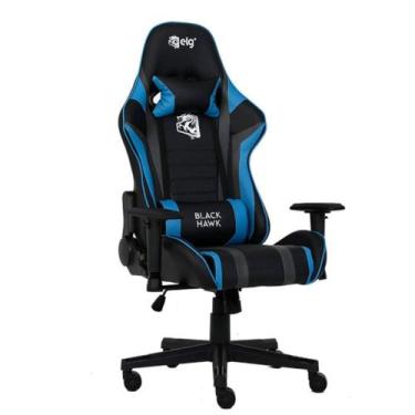 Imagem de Cadeira Gamer ELG Black Hawk, Até 140 kg, Apoio Cervical, Encosto Recl