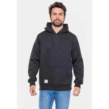 Imagem de Moletom HD Canguru Fechado Masculino Preto Com Capuz, Masculino, Preto