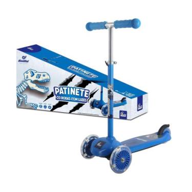 Imagem de Patinete Infantil 3 Rodas Dino com Luz Fenix - PTA-02D - Fenix Brinque
