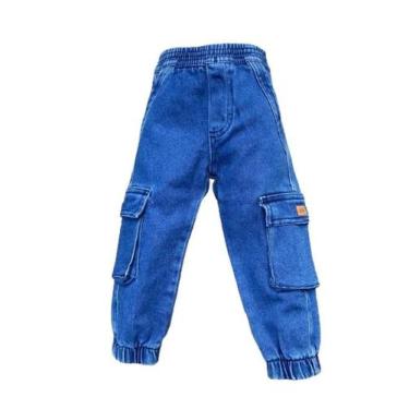 Imagem de Calça Jeans Cargo Infantil Menino Jogger Lessa kids B9003, Marinho, 3 