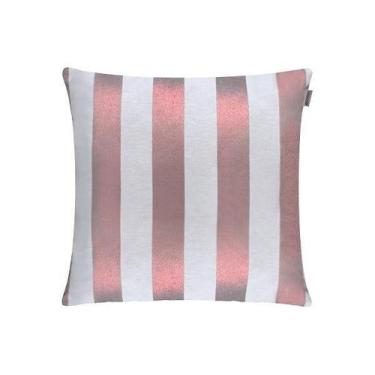 Imagem de Capa De Almofada Adomes Lurex Listras, Pig Pink