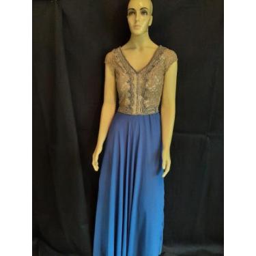 Imagem de Vestido bordado e saia em crepe suíço com forro em cetim. (Tam: P) - D