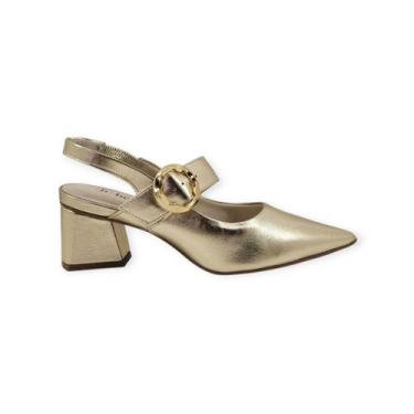 Imagem de Scarpin Bebecê Bico Fino Salto Quadrado Médio Feminino Adulto Ref. T38