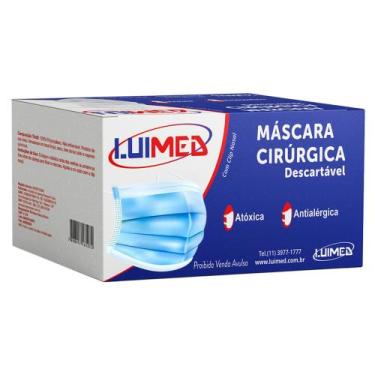 Imagem de Máscara cirúrgica tripla descartável c/ elástico c/ 50 unidades - Luim