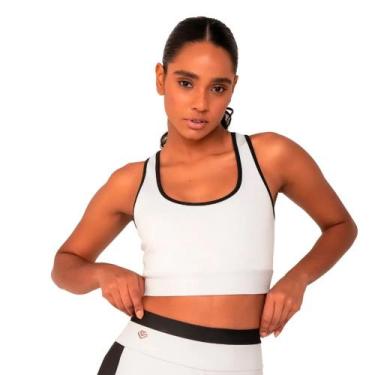 Imagem de Top Amei Sports Compasso Nadador Com Bolso - 30565, Preto, Branco, P