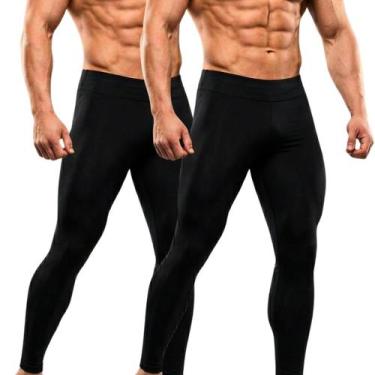 Imagem de Kit 2 Calças Masculina Legging Térmica de Compressão Fitness Academia 