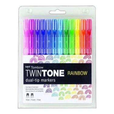 Imagem de Est Marcador Dual Twin Tone Rainbow C/12 Cores Tombow