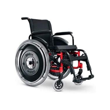 Imagem de Cadeira de rodas avd alumínio - ortobras , Assento 44 cm, Vermelha
