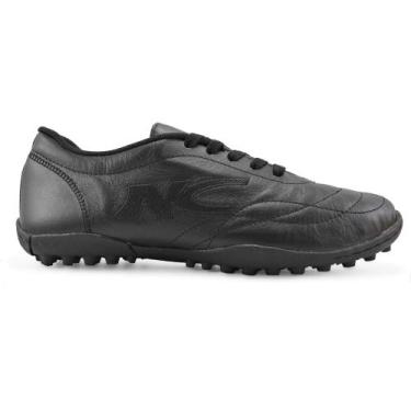 Imagem de Chuteira Society New Camp Black Couro Adulto Preto/Black, 38, Preto, B