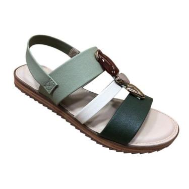 Imagem de Sandalia Feminina Modare Rasteira Ortopédica Ultra Conforto, Verde oli