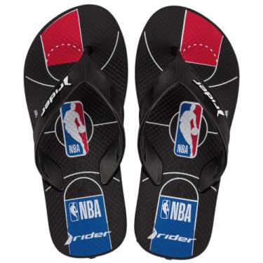 Imagem de Chinelo Rider Street NBA Dedo Infantil Grendene 12260, Preto, Azul, 27