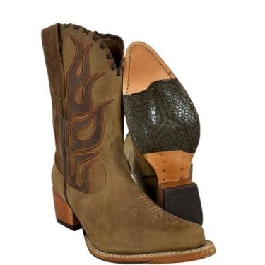 Imagem de Bota Texana Feminina Goyazes Bico Fino Cano Médio Dallas Terra Solado 