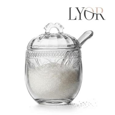 Imagem de Açucareiro Vidro com Colher e Tampa Imperial 240ml Cristal Lyor