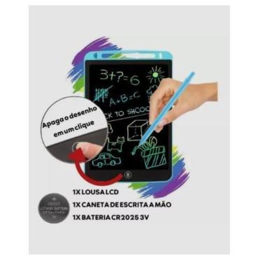 Imagem de Lousa Magica Quadro Digital Tablet Infantil Desenho Escrita 8.5 Pol. -