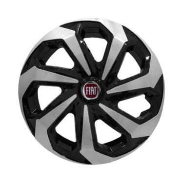 Imagem de Calota Esportiva Aro 13 Spider Black/Silver Fiat Uno Palio Siena - Eli