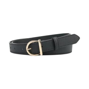 Imagem de Cinto Feminino Fino De Couro PU Luxuoso Estilo Coreano Para Calças Jea