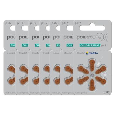 Imagem de Baterias Power One tamanho 312 para aparelho auditivo de zinco, sem mercúrio (42 baterias)