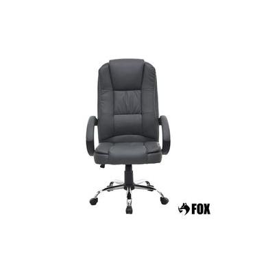 Imagem de Cadeira De Escritório Presidente Fox Racer Base Cromada Com Rodinha Cinza Ut-c300