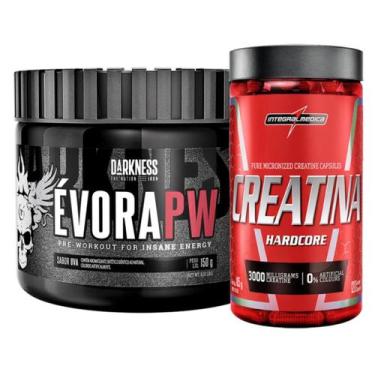 Imagem de Evora Pré Treino 150g + Creatina Pura 120 Cap Integralmedica, Uva