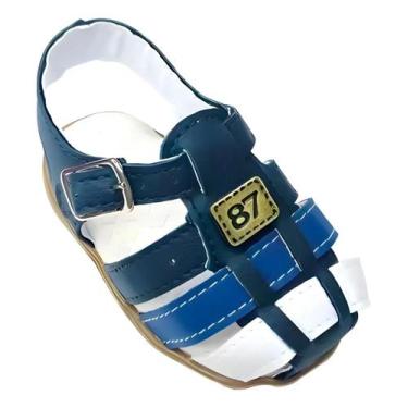 Imagem de Sapatinho de Bebê Sandália Chinelo de Bebe Azul Sapato Calçado Tenis I