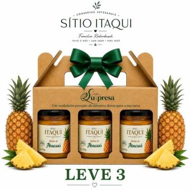 Imagem de Geleia de Abacaxi Artesanal Sitio Itaqui 270g - Kit 3 Un - Família Rod