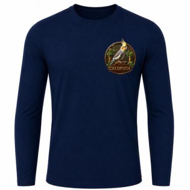 Imagem de Camisa Uv +50 Pássaro Calopsita - Proteção Solar cor:Azul MarinhoTaman
