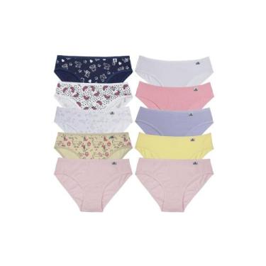 Imagem de Calcinha Miss DelRio Infantil Em Cotton 512222 C/10, Sortido k4, P