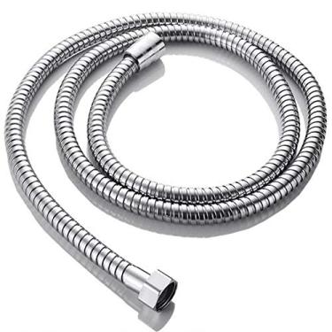 Imagem de Tubos de mangueira de chuveiro de 1,2 m / 1,5 m / 2 m Tubo de chuveiro flexível de aço inoxidável Tubo de cabeça d'água aquecedor de banheiro de cromo para acessórios de banho, mangueira de chuveiro de 1,4 m