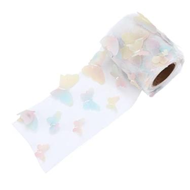 Imagem de Tule Roll, DIY Artesanato Glitter Tule Material Ribbon para casamentos para o Natal para o aniversário(Bege gradiente)