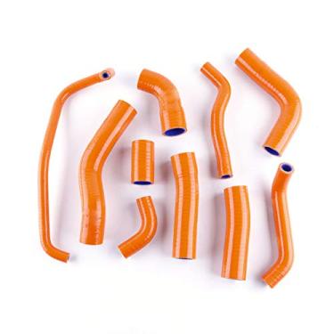 Imagem de LUXERAD Tubo de refrigeração de 3 camadas de 4,5 mm de desempenho de silicone para Yamaha YZF R6 2006 2007 (laranja)