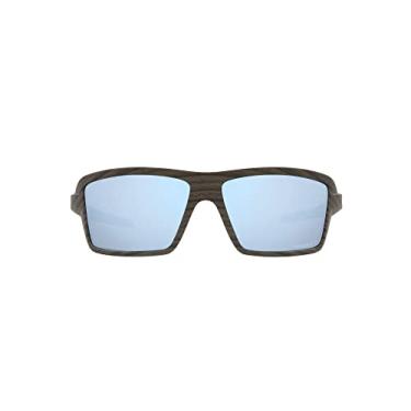 Imagem de Oakley Óculos de sol masculinos retangulares Oo9129 Cables, Woodgrain/Prizm Deep Water Polarizado, 63 mm