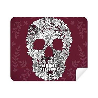 Imagem de Pano de limpeza de tela de telefone Flowers Bones México Dia dos Mortos 2 peças tecido de camurça